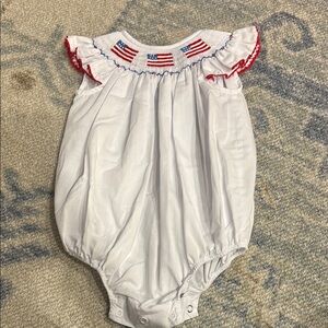 Patriotic Baby Romper with Flag Details